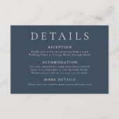 ネイビーモダンブミニマル結婚の詳細 エンクロージャーカード (正面)