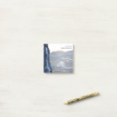 ネイビーモダンブルゴールドフォイルマーブルゲート可愛い ポストイット (デスク上)