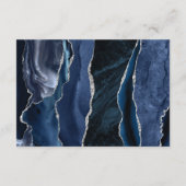 ネイビーモダンブルシルバーゲート結婚式レセプション エンクロージャーカード (裏面)