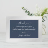 ネイビーモダンブルーとシルバーのサンキューカード サンキューカード (スタンド正面)