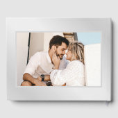 ネイビーモダンブルーとシルバーの結婚写真 ゲストブック (裏面)