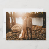 ネイビーモダンブルーとシルバー結婚の4枚の写真 セーブザデート (裏面)