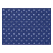 ネイビーモダンブルーとホワイトの星模様 テーブルクロス (正面(横))