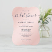 ネイビーモダンブルーと赤面ブライダルシャワー 招待状 (スタンド正面)