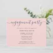 ネイビーモダンブルーと赤面婚約パーティ 招待状 (スタンド正面)