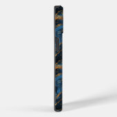 ネイビーモダンブルーと金ゴールドアガテモノグラム Case-Mate iPhoneケース (裏面 / 右)