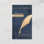 ネイビーモダンブルーと金ゴールドクイル公証人 名刺 (正面)