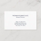 ネイビーモダンブルーアポイントメントに歯医者の歯のロゴ 名刺 (裏面)