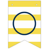 ネイビーモダンブルーイエロー卒業おめでとう バンティングフラッグ (第2の旗)