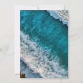 ネイビーモダンブルーウェーブズサマービーチ結婚式 招待状 (裏面)