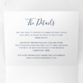 ネイビーモダンブルーウォーターカラーエレガントな結婚式 三つ折り招待状 (内部最初)