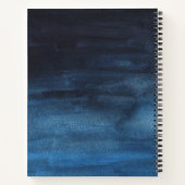 ネイビーモダンブルーウォーター洗面ビジネスロゴ ノートブック (裏面)