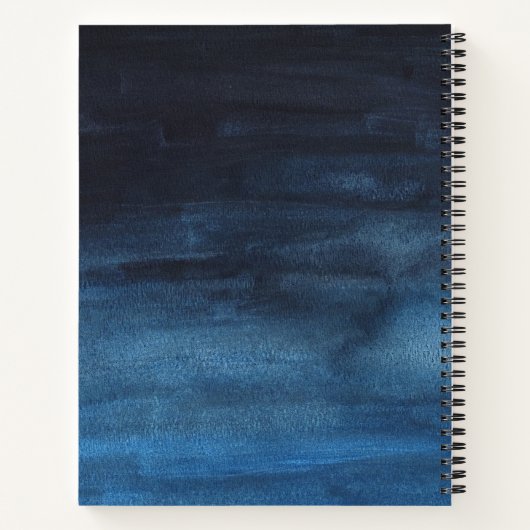 ネイビーモダンブルーウォーター洗面ビジネスロゴ ノートブック (裏面)