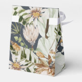 ネイビーモダンブルーエレガントトロピカルmrとmrs フェイバーボックス (裏面サイド)