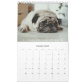 ネイビーモダンブルーカラーブロックファミリーフォトコラージュ カレンダー (1月 2026)