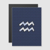 ネイビーモダンブルーカーボンファイバー上のAquariusサイン (正面/裏面)