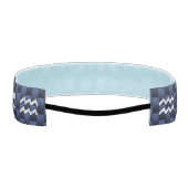 ネイビーモダンブルーカーボンファイバー上のAquariusサイン アスレチックヘッドバンド (裏面)