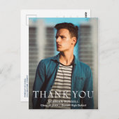 ネイビーモダンブルーガイ写真卒業 ポストカード (正面/裏面)