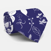 ネイビーモダンブルークリスマス ネクタイ (ロール)