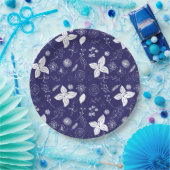 ネイビーモダンブルークリスマス ペーパープレート (パーティー)