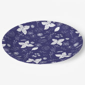 ネイビーモダンブルークリスマス ペーパープレート (アングル)