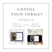 ネイビーモダンブルークロスボーイフォトファースト聖餐式 招待状