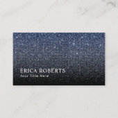 ネイビーモダンブルーグリッターミニマル 名刺 (正面)