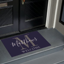 ネイビーモダンブルーグレーモノグラムニューレ結婚イズ