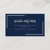 ネイビーモダンブルージオメトリック卒業パーティー エンクロージャーカード (正面)