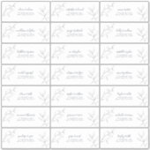 ネイビーモダンブルースクリプトボタニカルゲストアドレス シール (正面)