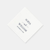 ネイビーモダンブルースクリプトモノグラム結婚ズ スタンダードカクテルナプキン (角)