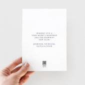 ネイビーモダンブルースクリプト写真クリスマス シーズンカード