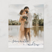 ネイビーモダンブルースクリプト5枚の写真予算結婚予算 (正面)