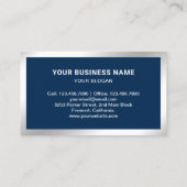 ネイビーモダンブルースチールルーフトップパネ太陽のル 名刺 (裏面)