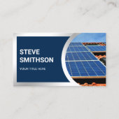 ネイビーモダンブルースチールルーフトップパネ太陽のル 名刺 (正面)