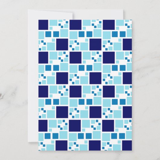 ネイビーモダンブルーデジタルフレームフォト誕生日 招待状 (裏面)