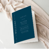 ネイビーモダンブルーバー（ユダヤ教の）バル・ミツバー冊子折り プログラム