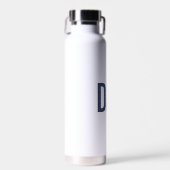 ネイビーモダンブルーパパパーソナライズされた設立 ウォーターボトル (正面)