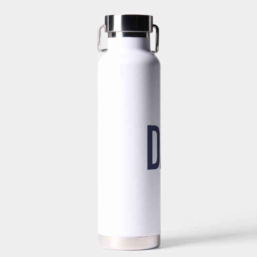 ネイビーモダンブルーパパパーソナライズされた設立 ウォーターボトル (正面)