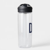 ネイビーモダンブルーパパパーソナライズされた設立 ウォーターボトル (正面)