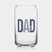 ネイビーモダンブルーパパパーソナライズされた設立 ガラス缶 (正面)