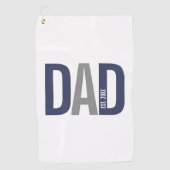 ネイビーモダンブルーパパパーソナライズされた設立 ゴルフタオル (正面)