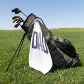 ネイビーモダンブルーパパパーソナライズされた設立 ゴルフタオル (グリーン)