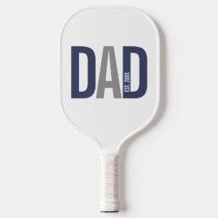 ネイビーモダンブルーパパパーソナライズされた設立 ピックルボールラケット