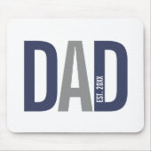 ネイビーモダンブルーパパパーソナライズされた設立 マウスパッド (正面)