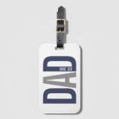 ネイビーモダンブルーパパパーソナライズされた設立 ラゲッジタグ (正面縦)