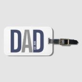 ネイビーモダンブルーパパパーソナライズされた設立 ラゲッジタグ (正面横)