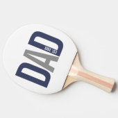 ネイビーモダンブルーパパパーソナライズされた設立 卓球ラケット (横)
