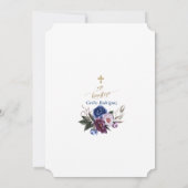 ネイビーモダンブルーパープルフラワーズボーイミバウティゾ 招待状 (裏面)