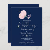 ネイビーモダンブルーピンクローズ金ゴールド結婚予算 (正面/裏面)